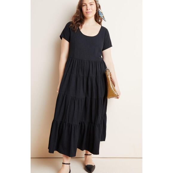 Maeve by Anthropologie Dresses & Skirts - Maeve Anthropologie Gillian Tiered Maxi Dress Black 3X Casual Boho Romantic